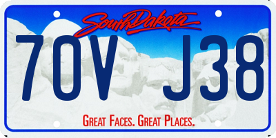 SD license plate 70VJ38