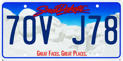 SD license plate 70VJ78