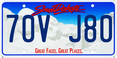 SD license plate 70VJ80