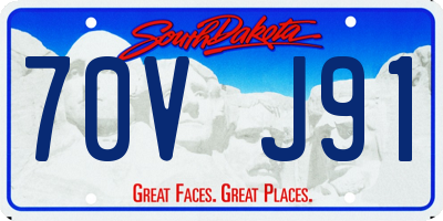 SD license plate 70VJ91