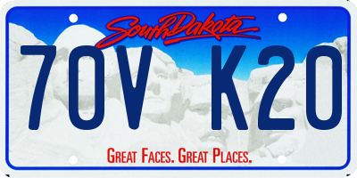 SD license plate 70VK20