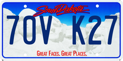 SD license plate 70VK27