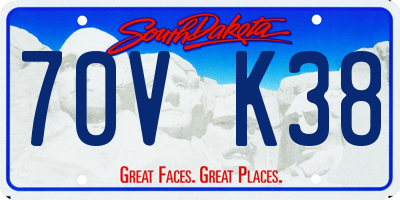 SD license plate 70VK38