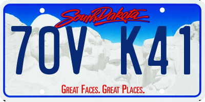 SD license plate 70VK41