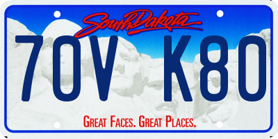 SD license plate 70VK80