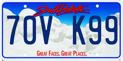 SD license plate 70VK99