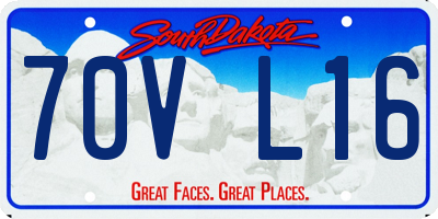 SD license plate 70VL16