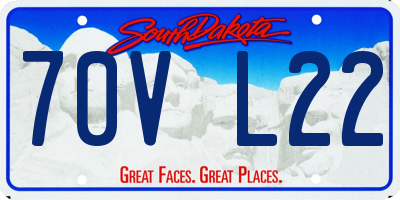 SD license plate 70VL22