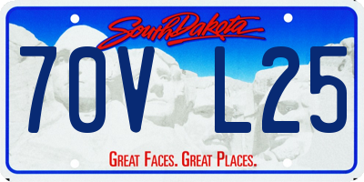 SD license plate 70VL25