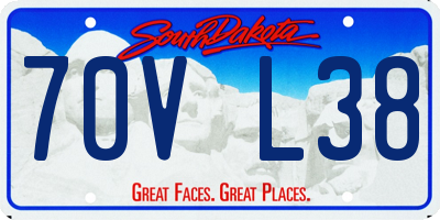 SD license plate 70VL38