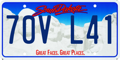 SD license plate 70VL41