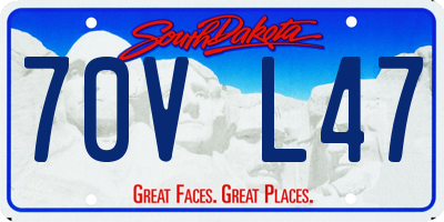 SD license plate 70VL47