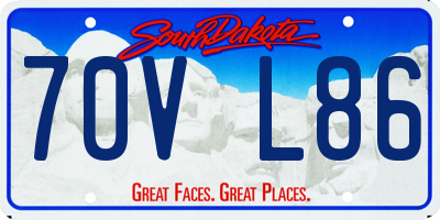 SD license plate 70VL86