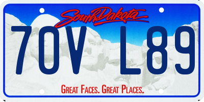 SD license plate 70VL89
