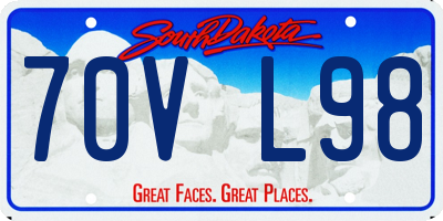 SD license plate 70VL98