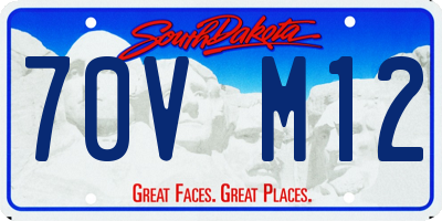 SD license plate 70VM12