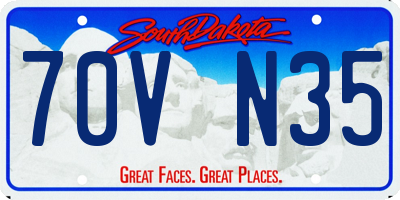 SD license plate 70VN35