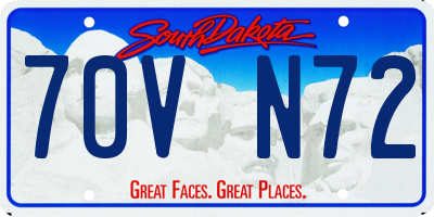 SD license plate 70VN72