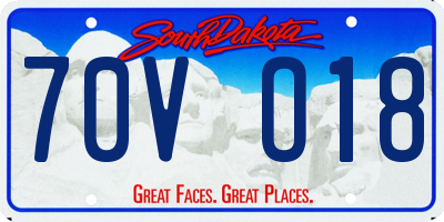 SD license plate 70VO18