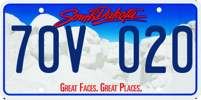 SD license plate 70VO20