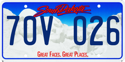 SD license plate 70VO26