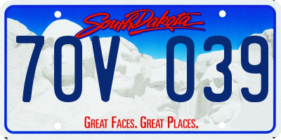 SD license plate 70VO39