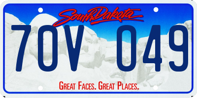 SD license plate 70VO49