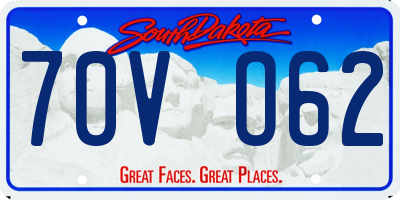 SD license plate 70VO62