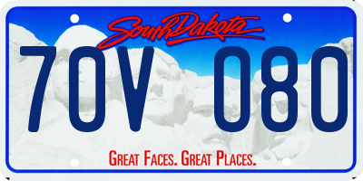 SD license plate 70VO80