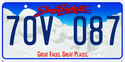 SD license plate 70VO87