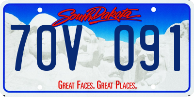 SD license plate 70VO91