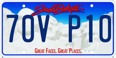 SD license plate 70VP10