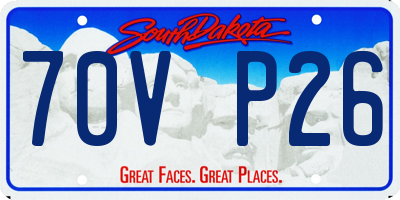SD license plate 70VP26