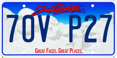 SD license plate 70VP27