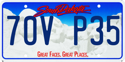 SD license plate 70VP35