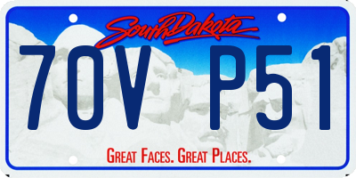 SD license plate 70VP51