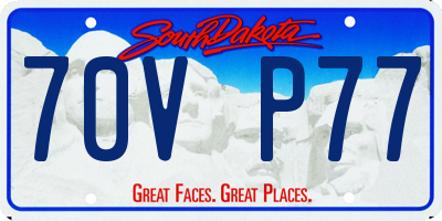 SD license plate 70VP77