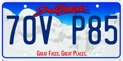 SD license plate 70VP85