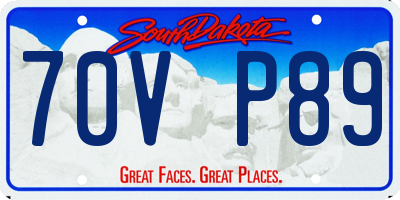 SD license plate 70VP89