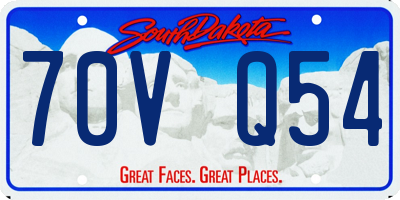 SD license plate 70VQ54