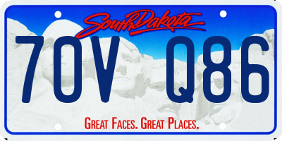 SD license plate 70VQ86