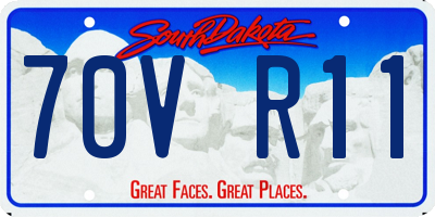 SD license plate 70VR11