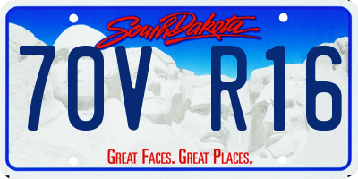 SD license plate 70VR16
