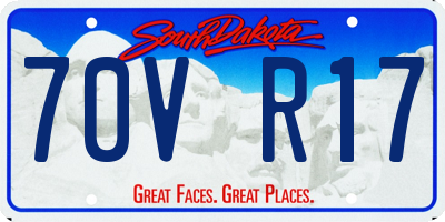 SD license plate 70VR17