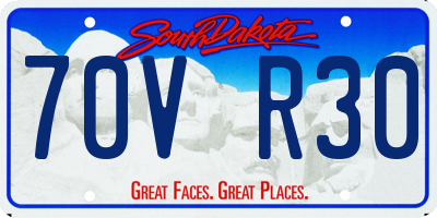 SD license plate 70VR30