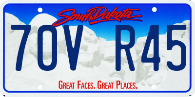 SD license plate 70VR45