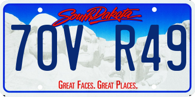 SD license plate 70VR49