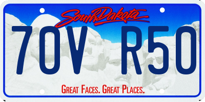 SD license plate 70VR50