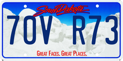 SD license plate 70VR73