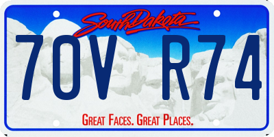 SD license plate 70VR74